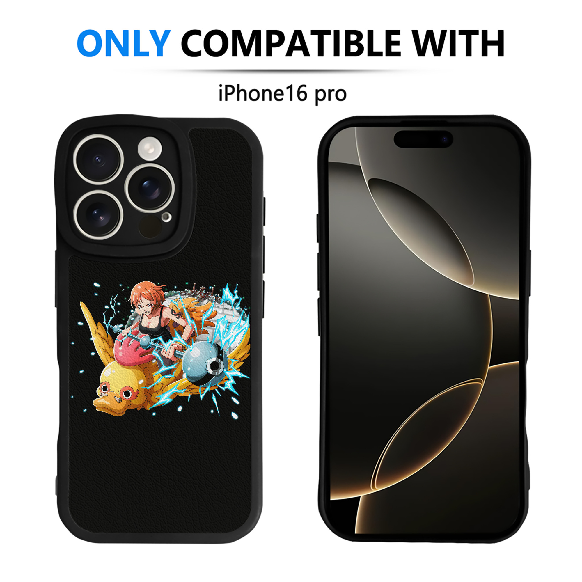 （画像用） ワンピース ナミ ONE PIECE Nami 【iPhone 16シリーズ対応】シリコンスマホケース（レザー調） 材質：シリコン